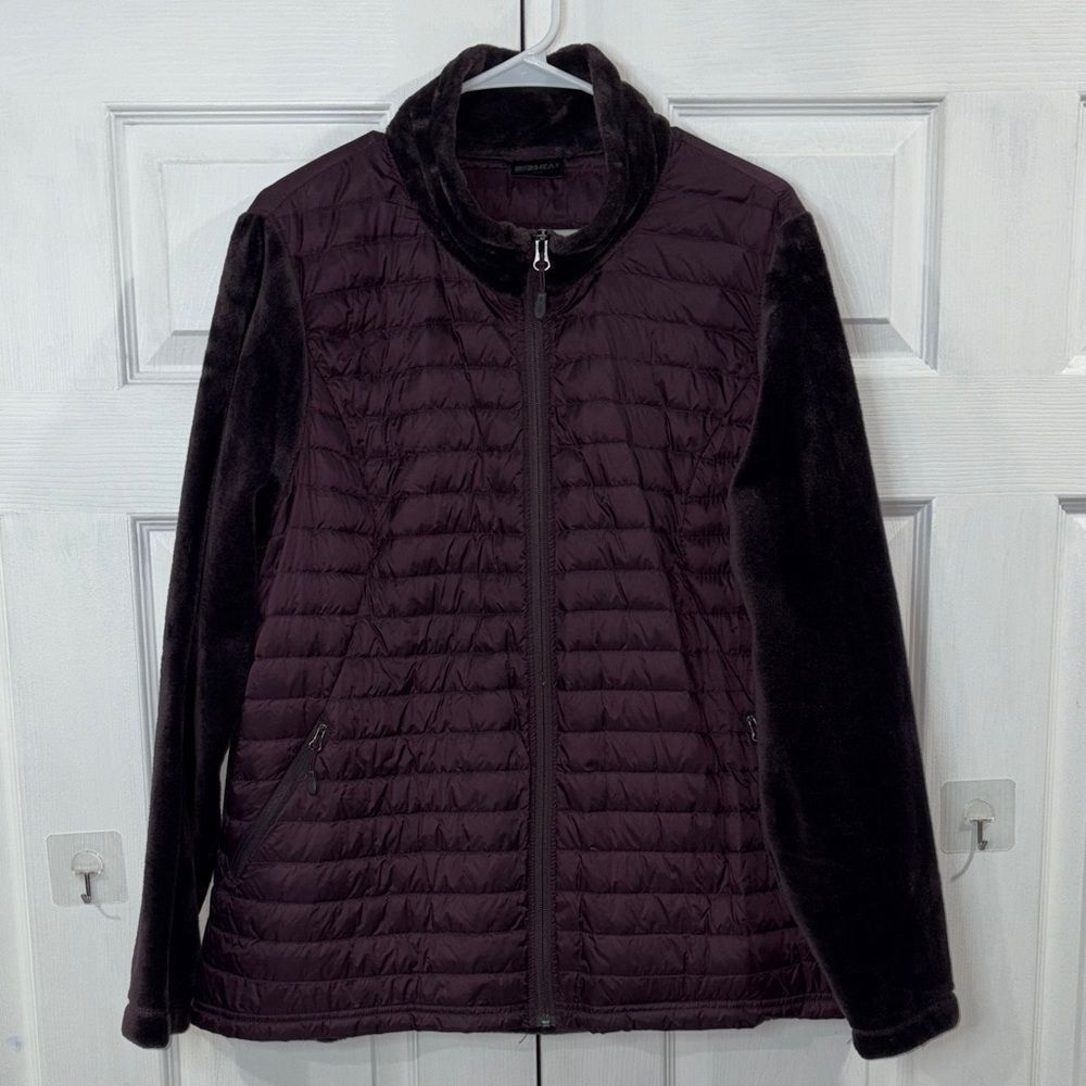 32 Degrees Heat Coat Jacket Women's Mixed Media Plush Down Jacket